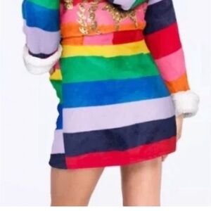 Pink Victorias Secret Sequin Sherpa Rainbow Robe size medium